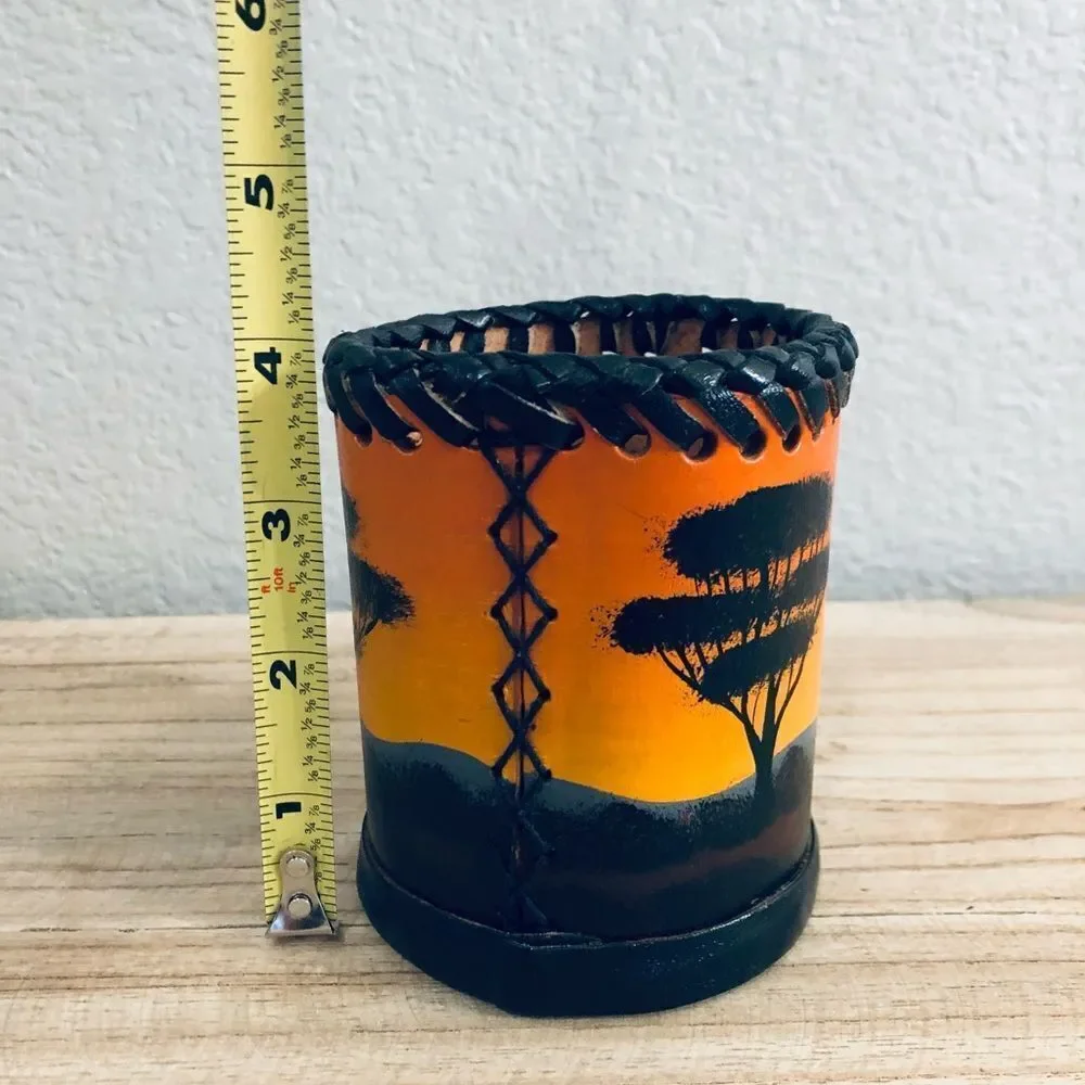 Handcrafted Artisan Leather African Safari Cooler Coozie